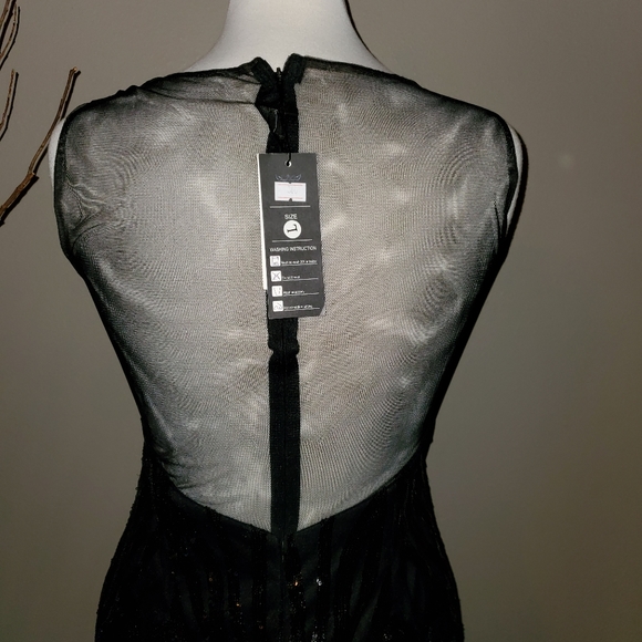 Sexy Black Sequined Gown - Picture 5 of 8